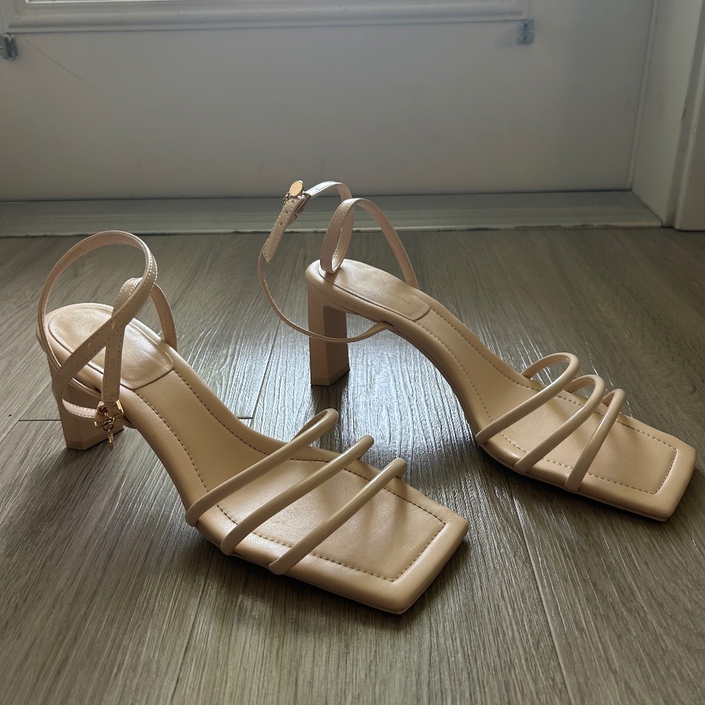 Armani Dalia Rose Block Heel Sandals